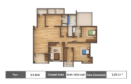 3.5 BHK 2045 SqFt